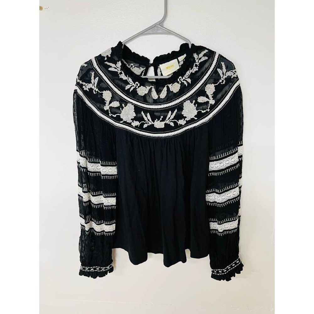 Maeve by Anthropologie Black Blouse